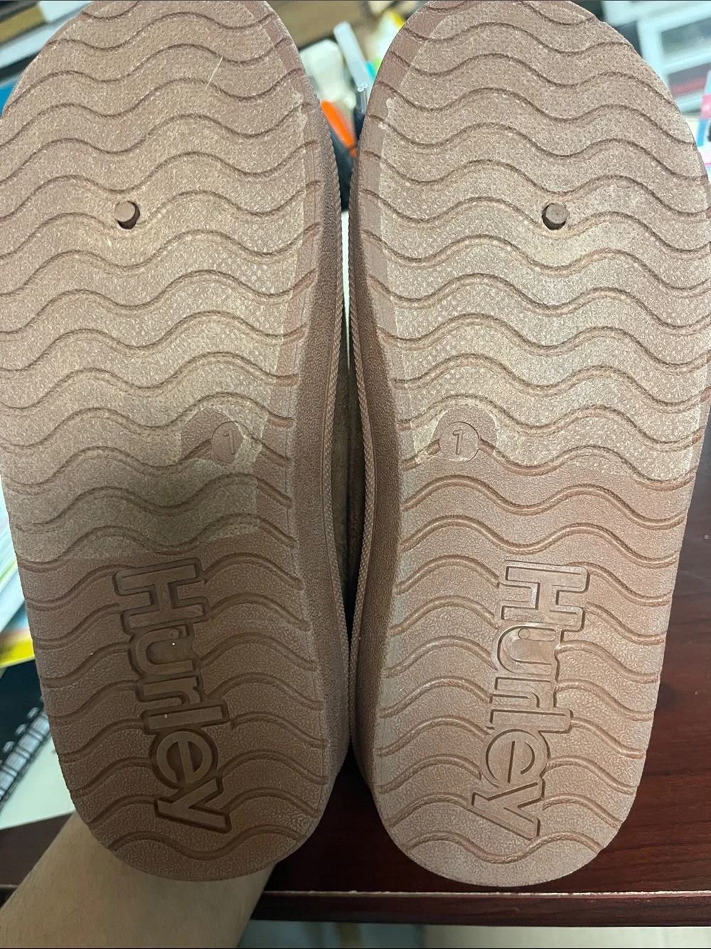 Hurley Brown Suede-Look Plush-Lined Slipper Clogs